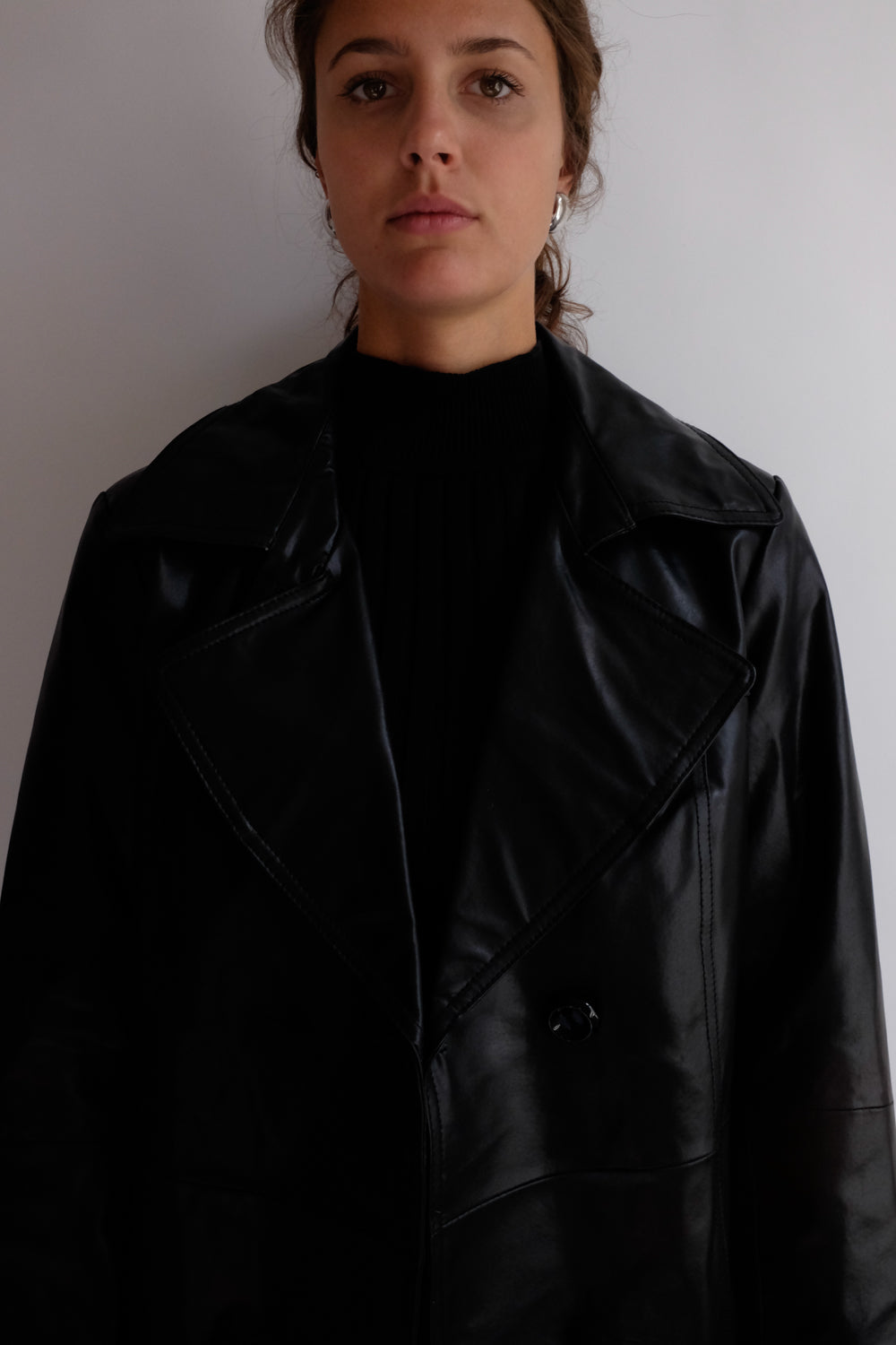 BLACK LEATHER VINTAGE JACKET