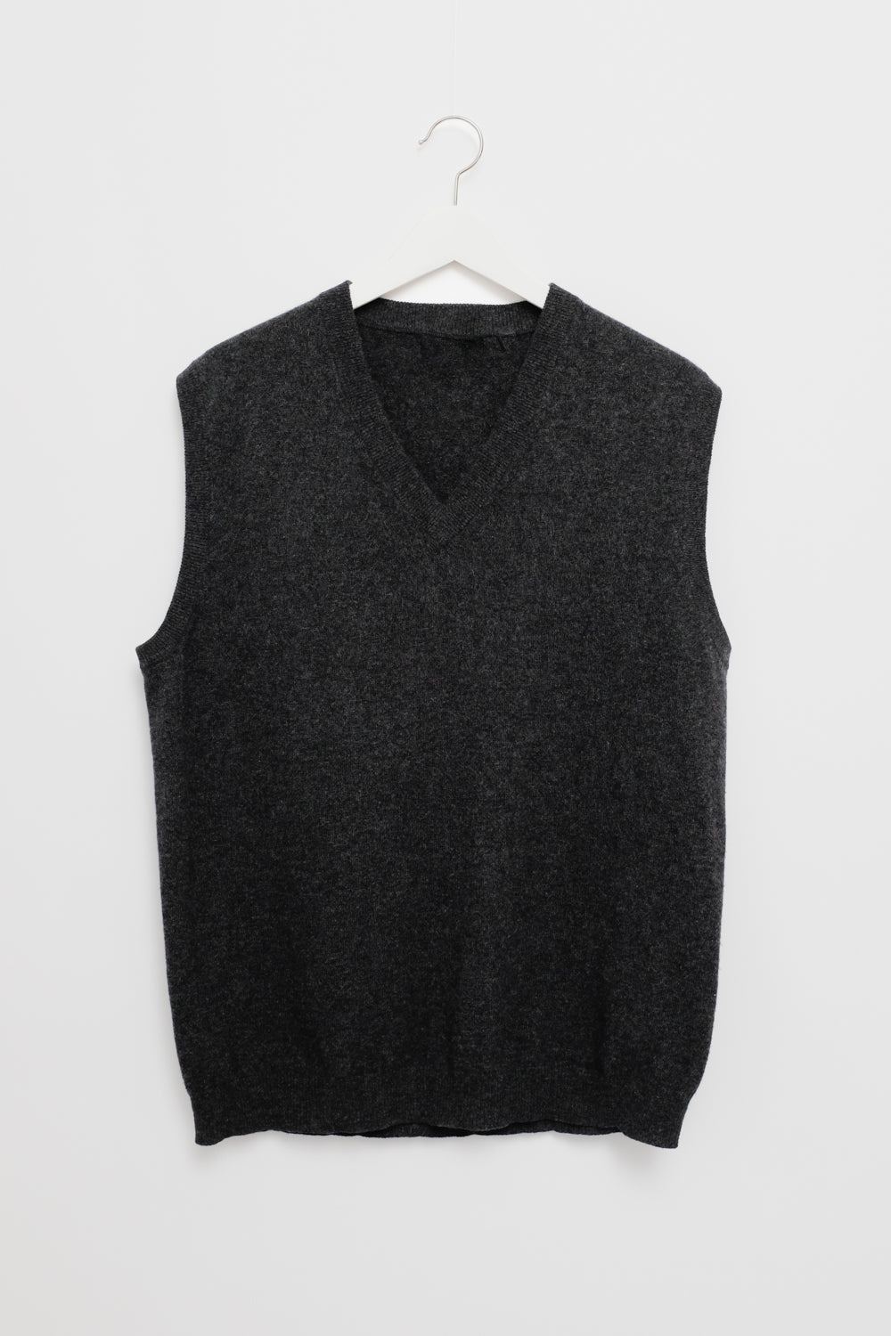 PURE CASHMERE SILK ANTHRACITE KNIT VEST