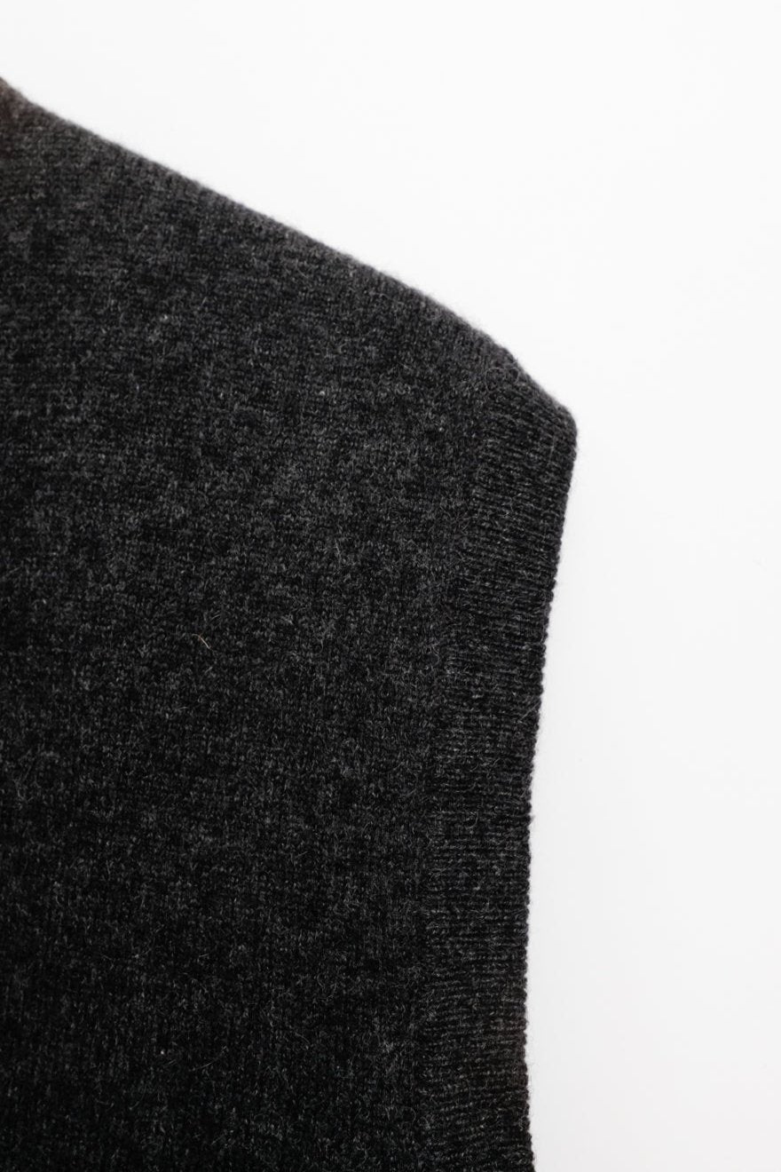 PURE CASHMERE SILK ANTHRACITE KNIT VEST