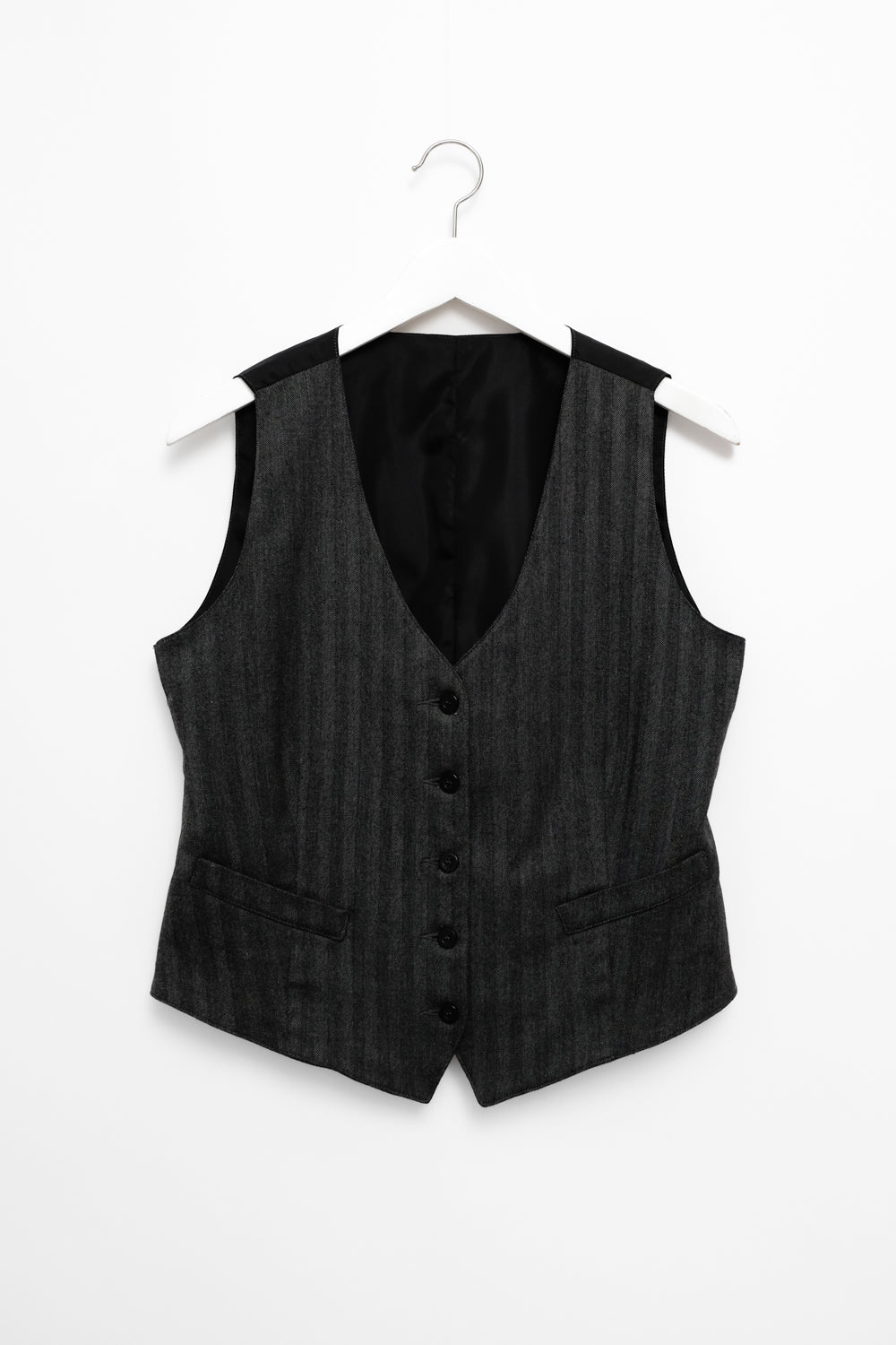 BLACK GREY VINTAGE SUIT VEST