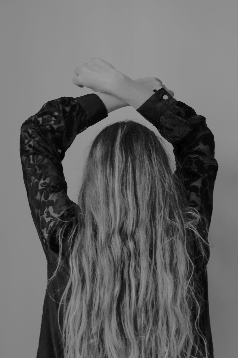 SILK LUCID LACE BLACK VINTAGE BLOUSE