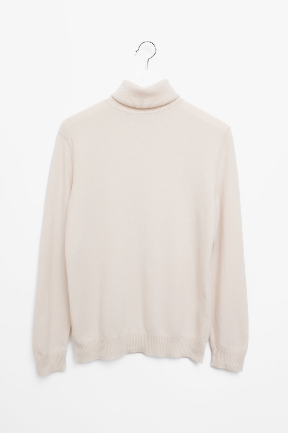 IVORY PURE CASHMERE TURTLE NECK KNIT