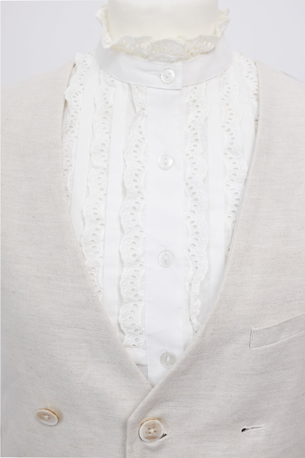 RUFFLE WHITE VINTAGE BLOUSE
