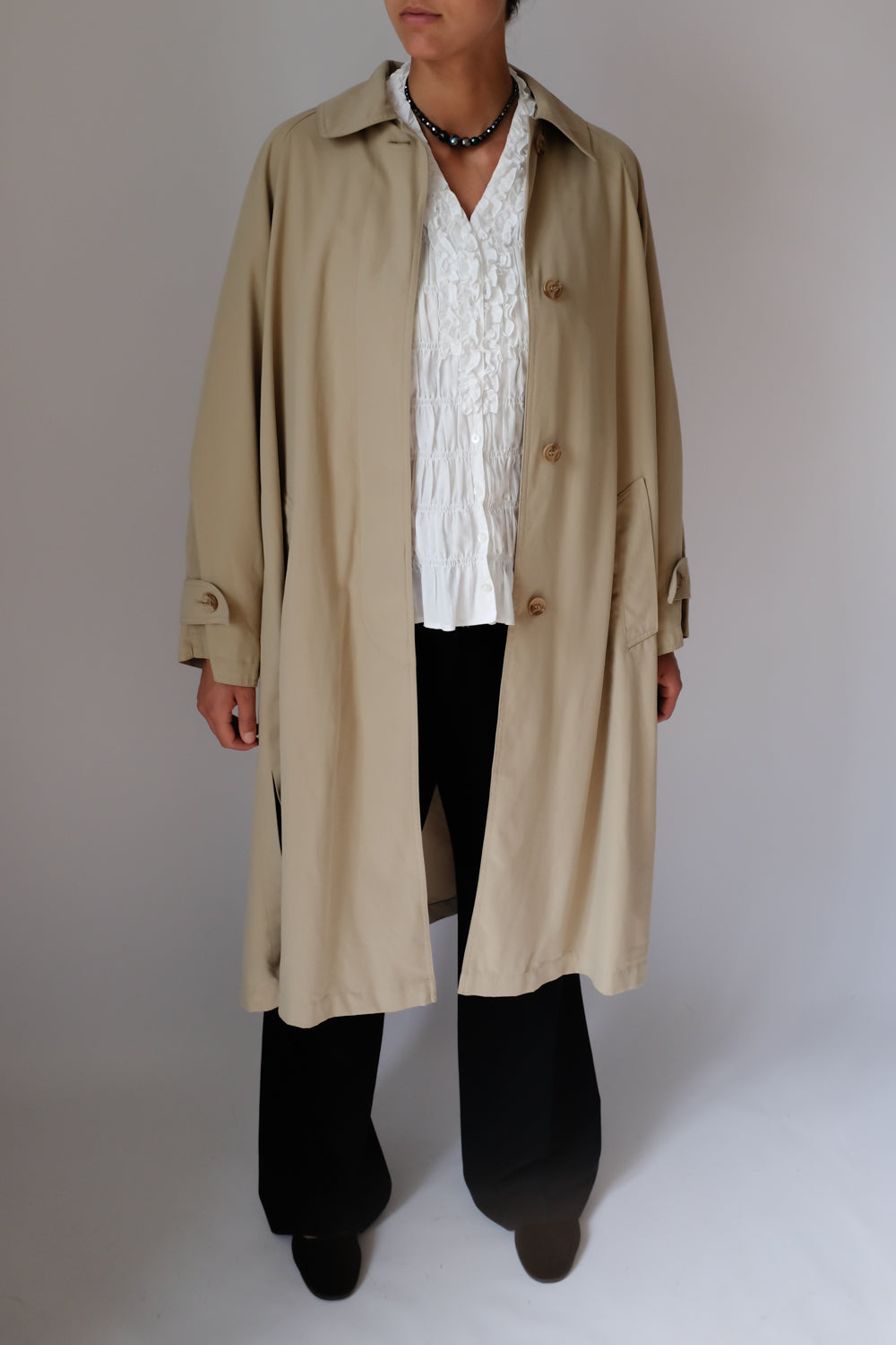 CASUAL BEIGE TRENCH CAR COAT