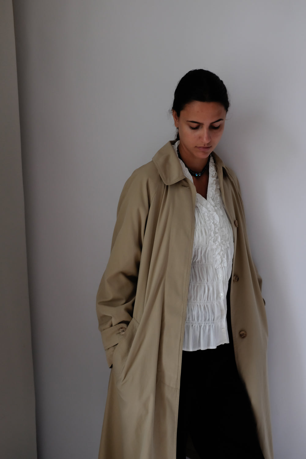 CASUAL BEIGE TRENCH CAR COAT