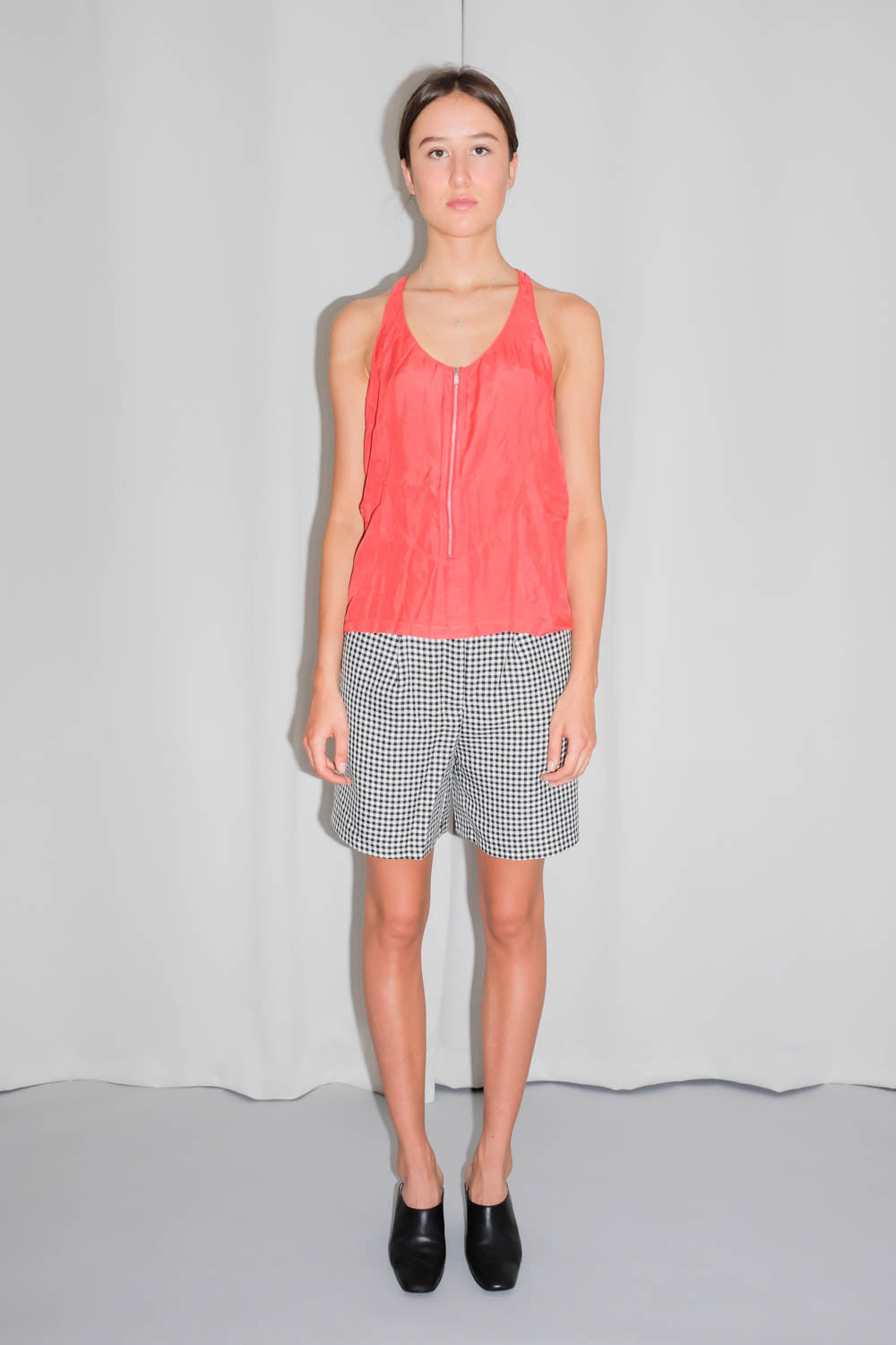 0030_HOUNDSTOOTH PLEATED SHORTS