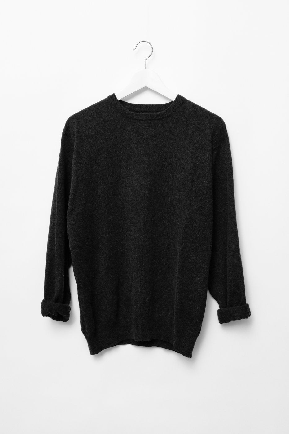 ITALY COSY CASHMERE ANTHRACITE KNIT SWEATER