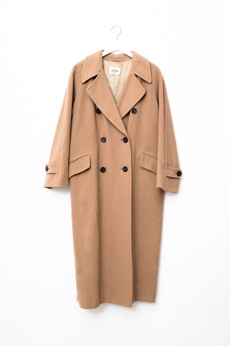 0539_CAMEL DOUBLE BREASTED WOOL COAT