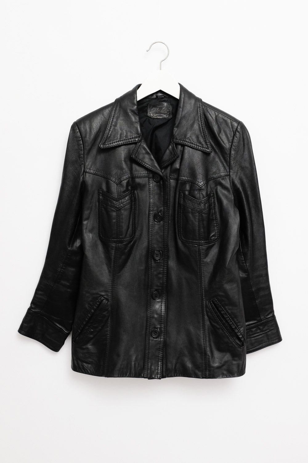 BLACK LEATHER VINTAGE BLAZER