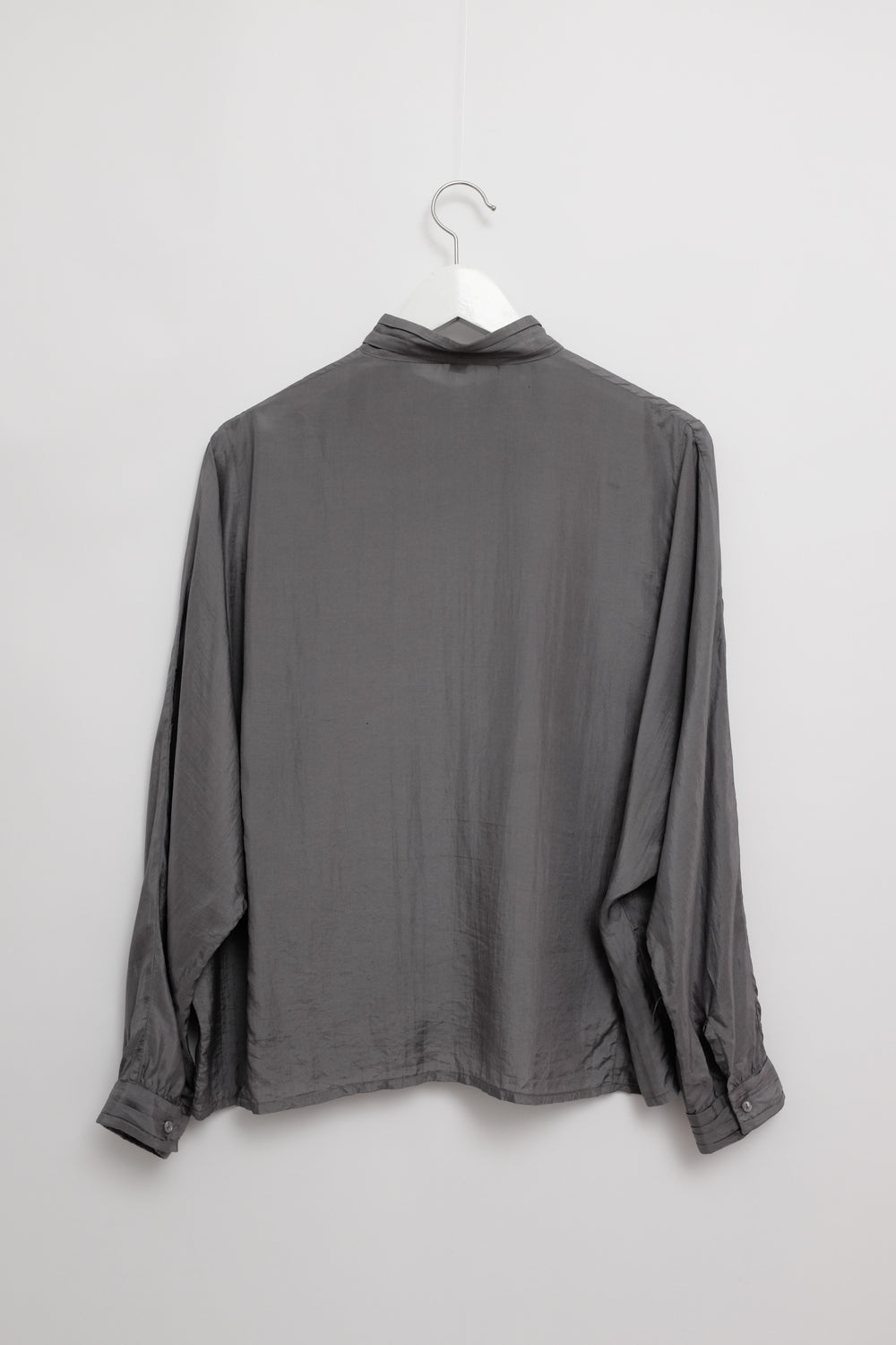 PURE SILK GREY PLEATS VINTAGE SHIRT