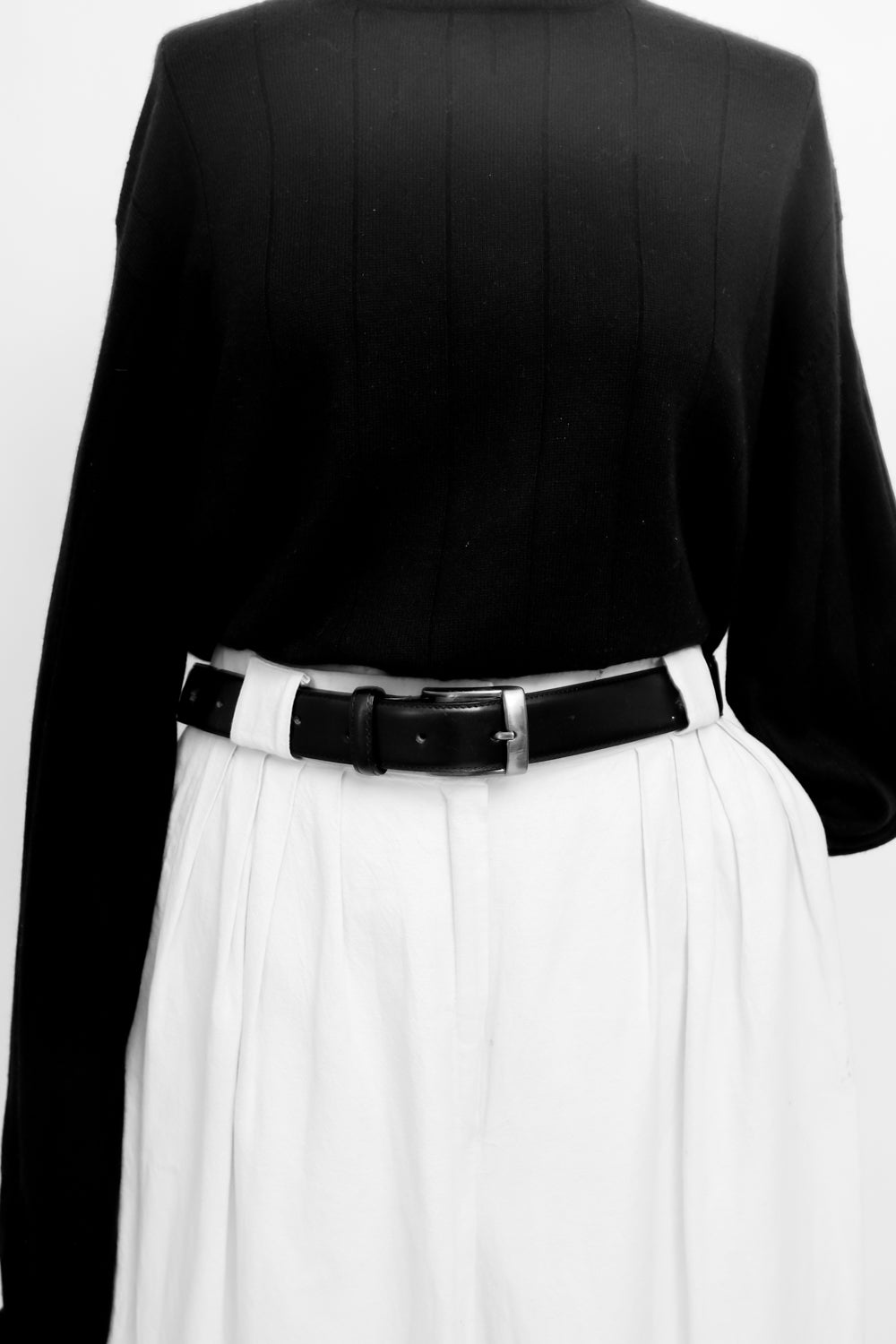 0045_BLACK CLEAN L LEATHER BELT