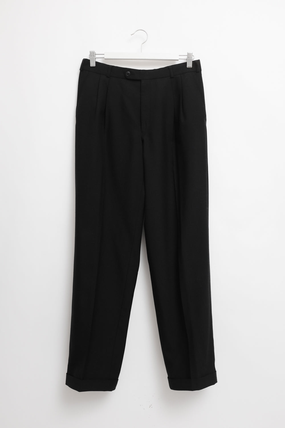WOOL BLEND BLACK SUIT PANTS