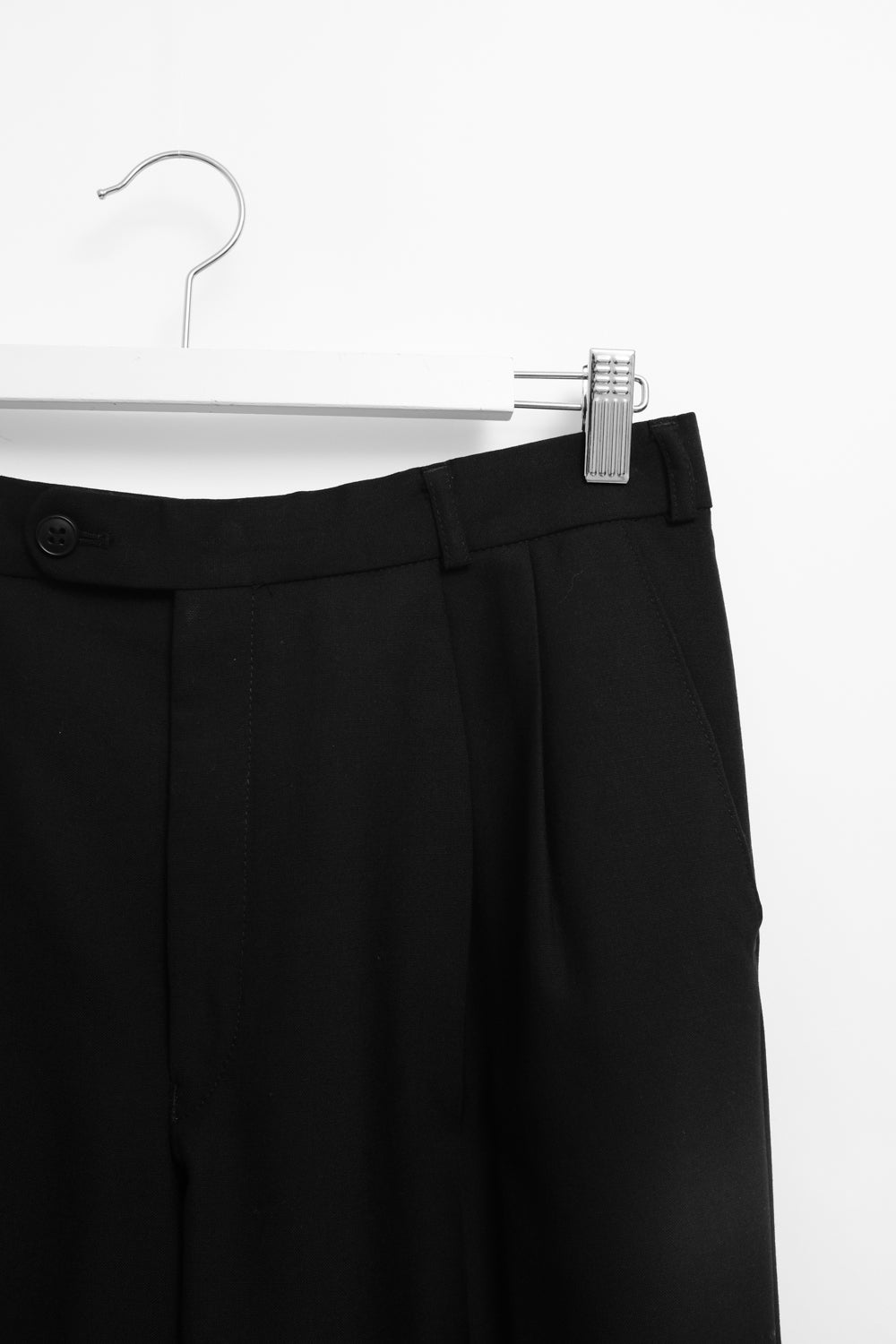 WOOL BLEND BLACK SUIT PANTS