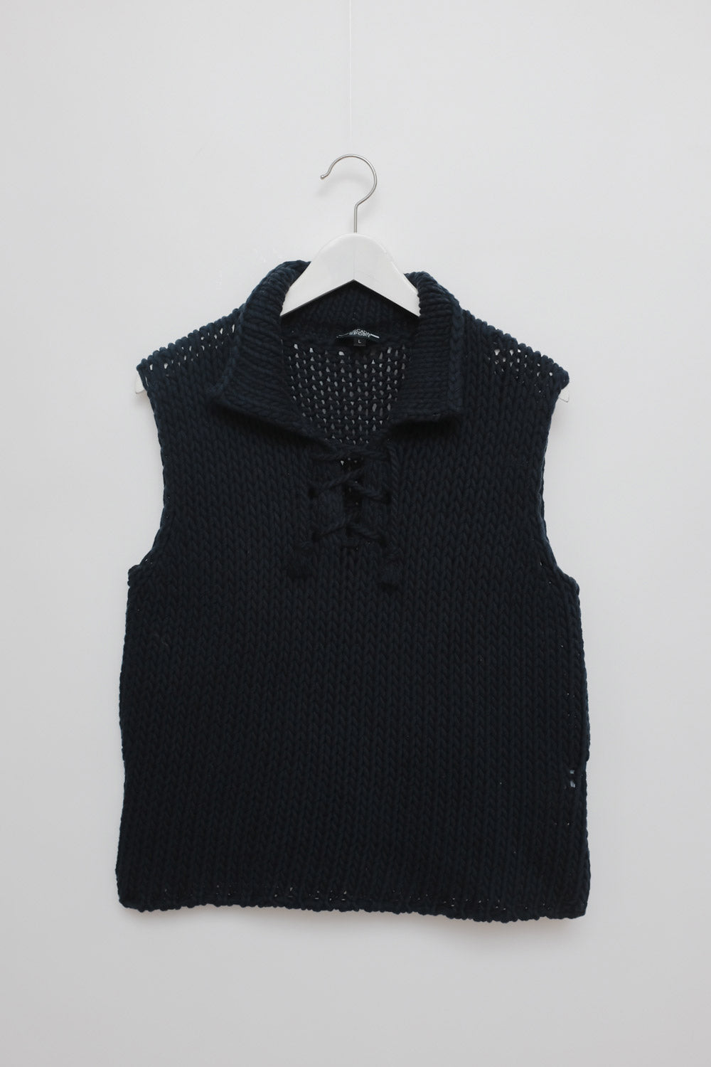 0047_ESCADA NAVY COTTON CHUNKY KNIT SLIP-OVER