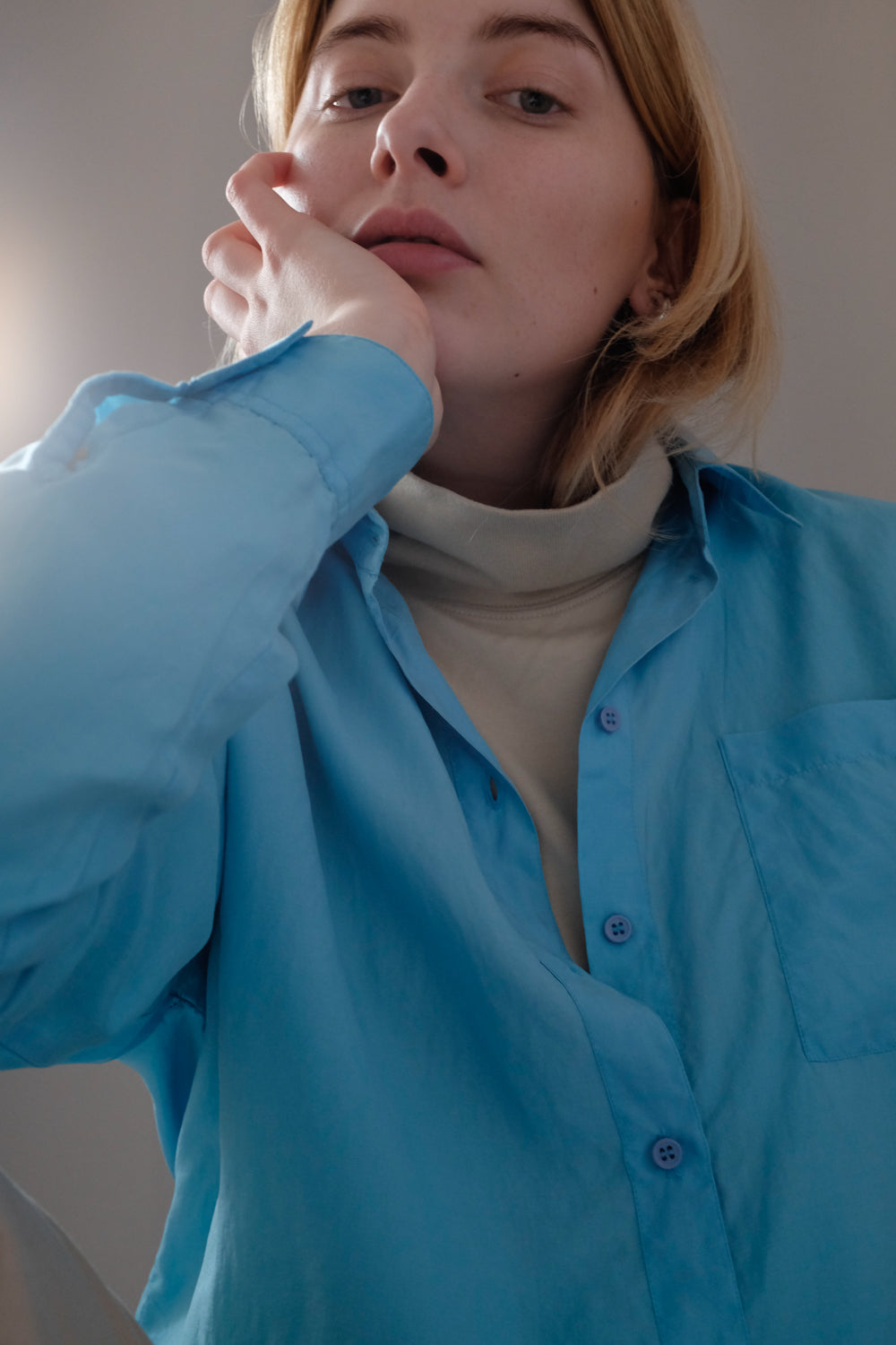 PURE SILK TURQUOISE VINTAGE SHIRT