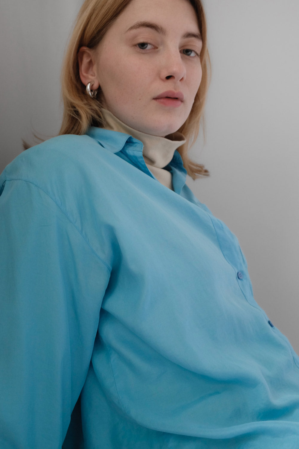PURE SILK TURQUOISE VINTAGE SHIRT
