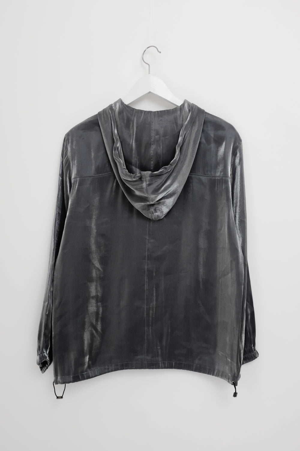 0061_METALLIC SILVER VINTAGE HOODED JACKET