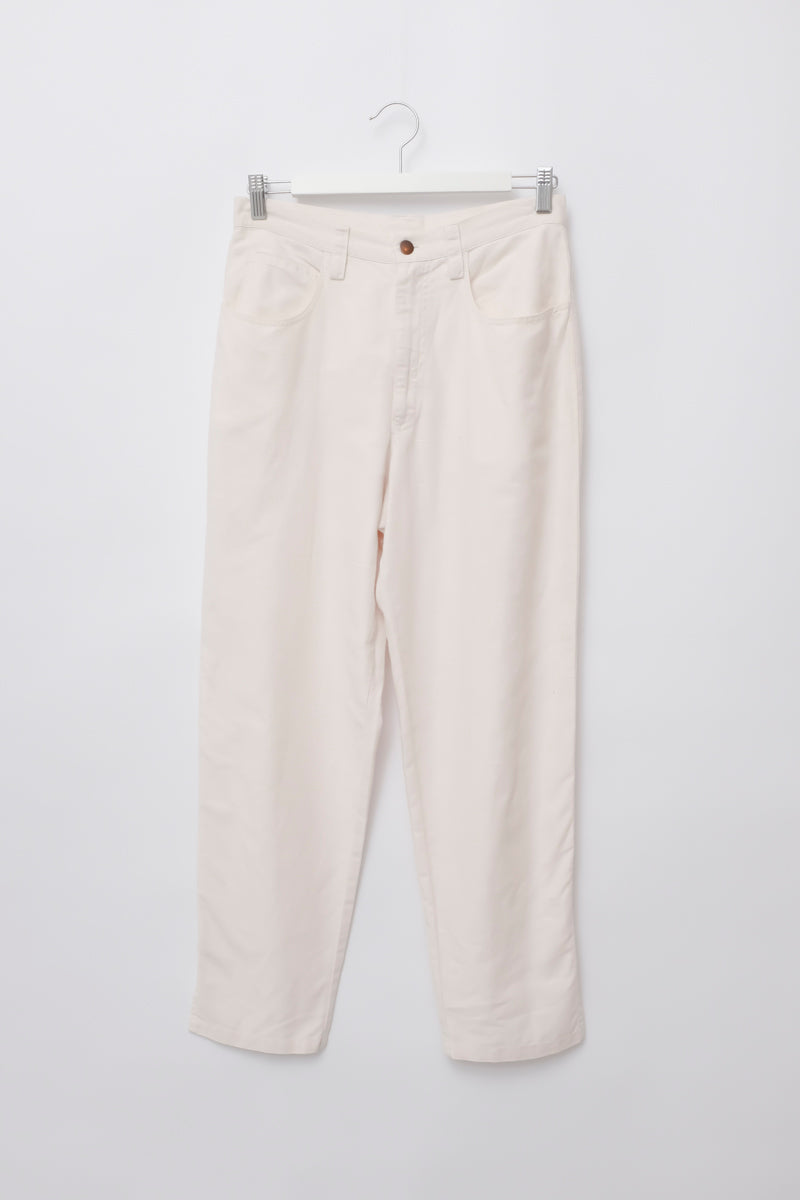 VINTAGE CREAM LINEN COTTON PANTS