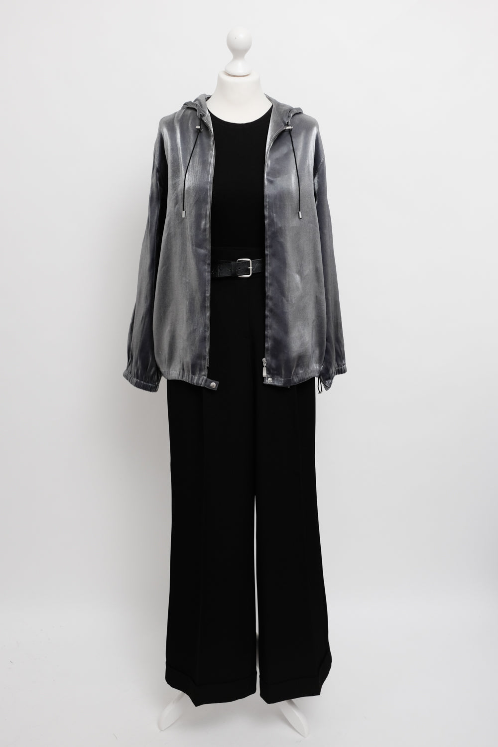 0061_METALLIC SILVER VINTAGE HOODED JACKET