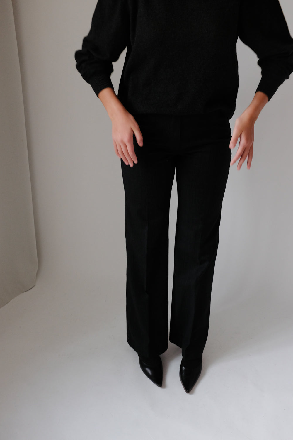 0063_PLEATED WIDE LEG ANTHRACITE WOOL BLEND PANTS