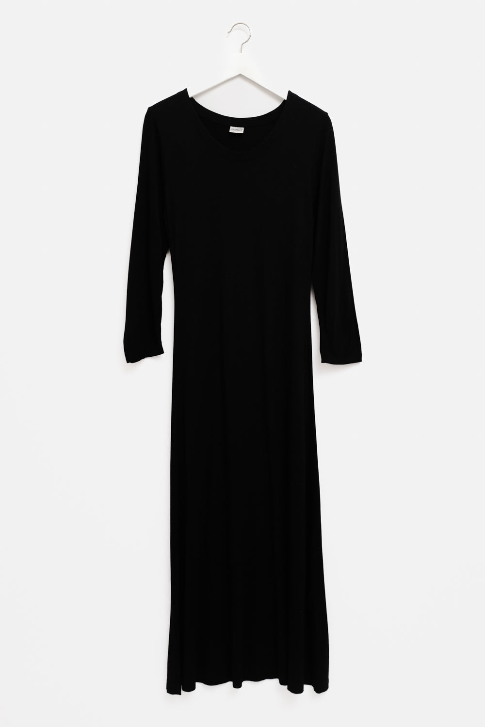 BLACK PURE VISCOSE LONG DRESS