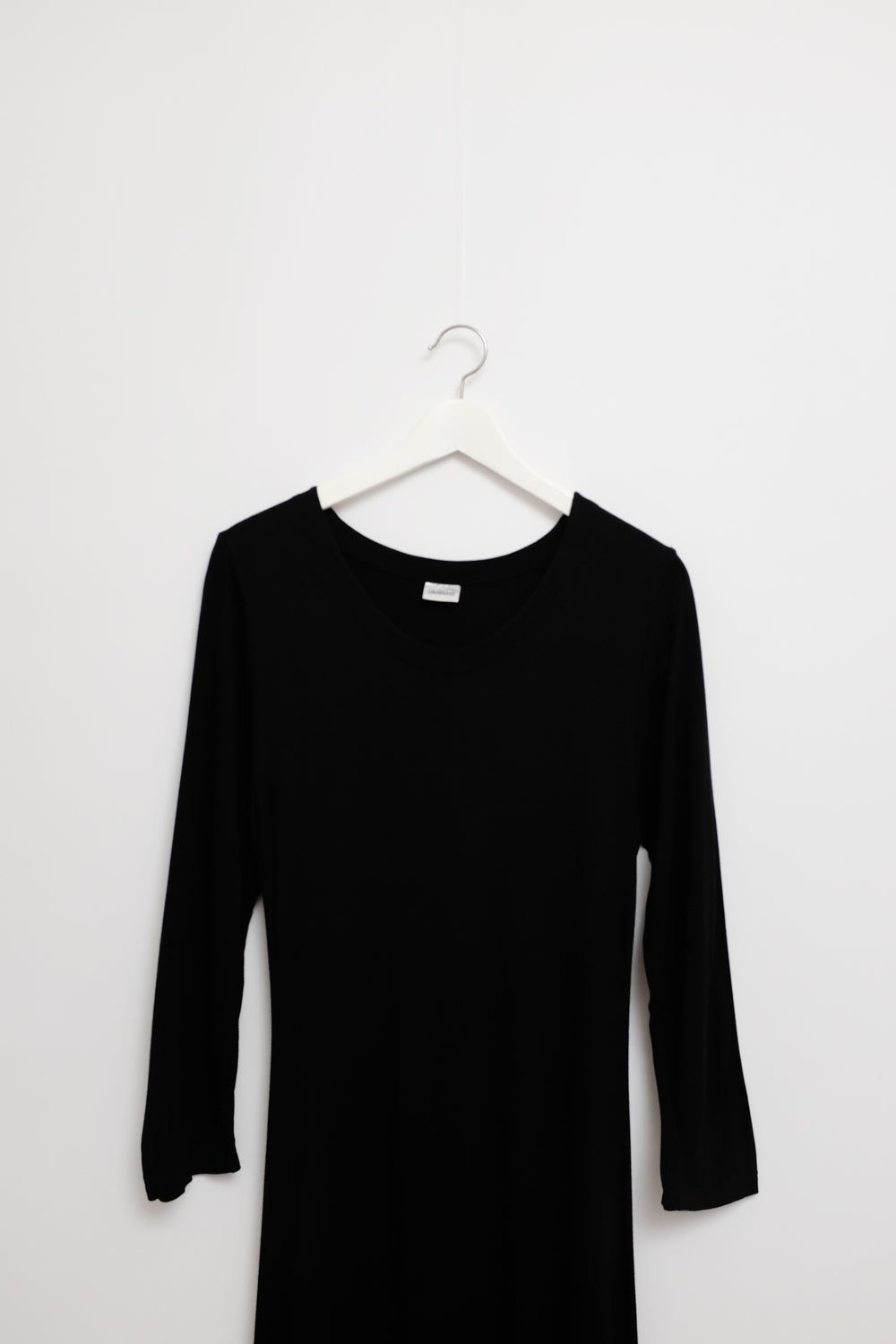 BLACK PURE VISCOSE LONG DRESS