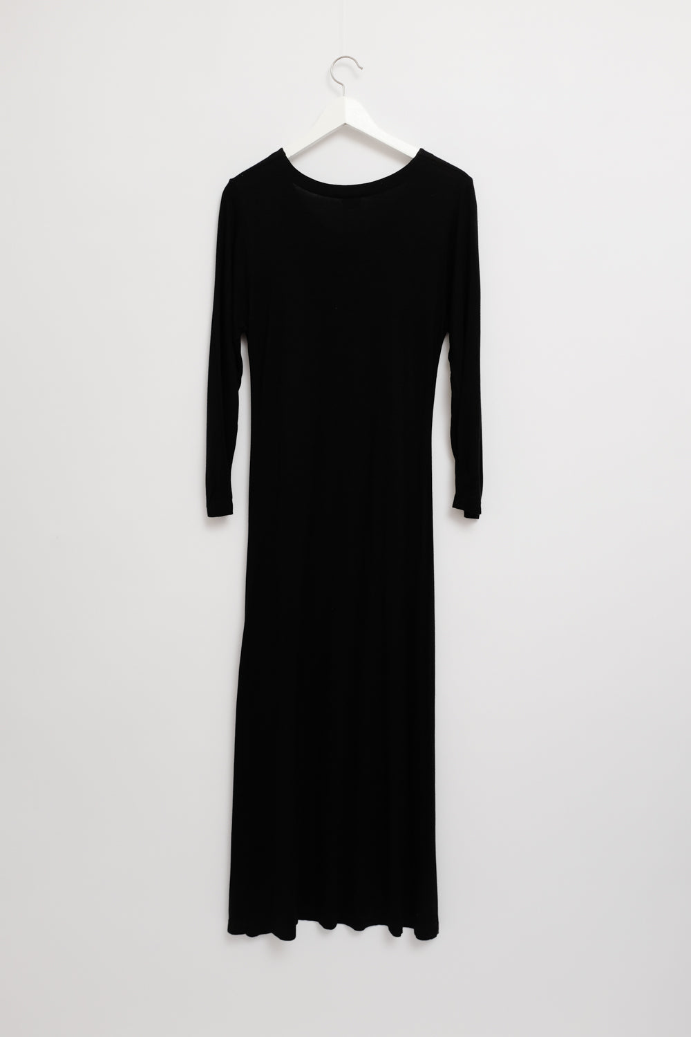 BLACK PURE VISCOSE LONG DRESS